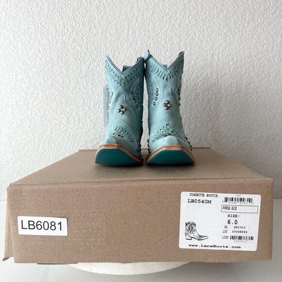 Lane COSSETTE Womens Cowboy Bootie Size 6 Western Cowgirl Blue Short Ankle Boots - Picture 11 of 12